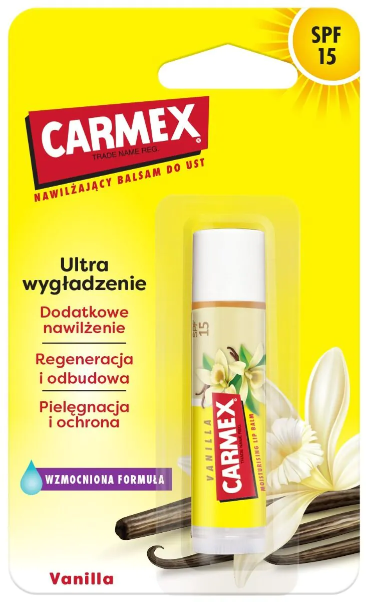 Carmex vanilės lūpų balzamas SPF 15