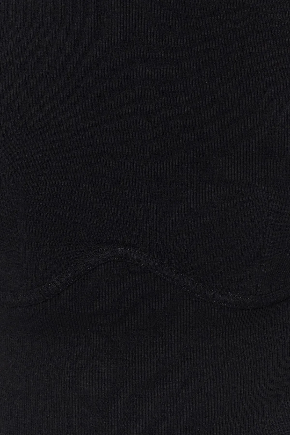 Trendyol Collection  Schwarze, gerippte, dehnbare Strickbluse mit Rundhalsausschnitt und detaillierter Paspelierung TWOAW21BZ0638