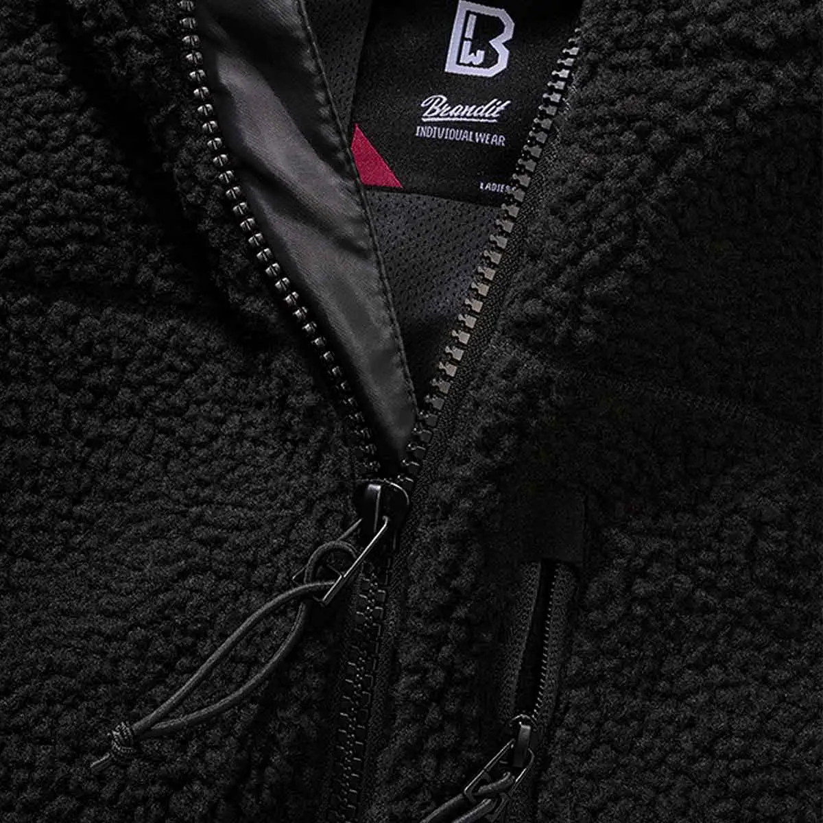Ladies Teddyfleece Jacke schwarz