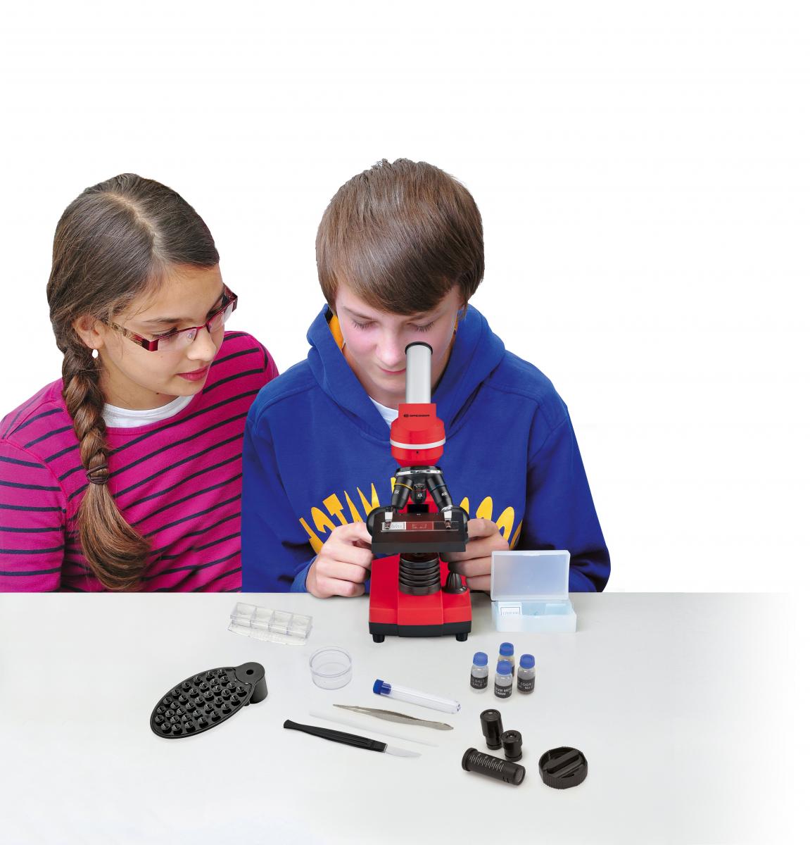 Bresser Junior Schülermikroskop BIOLUX SEL rot