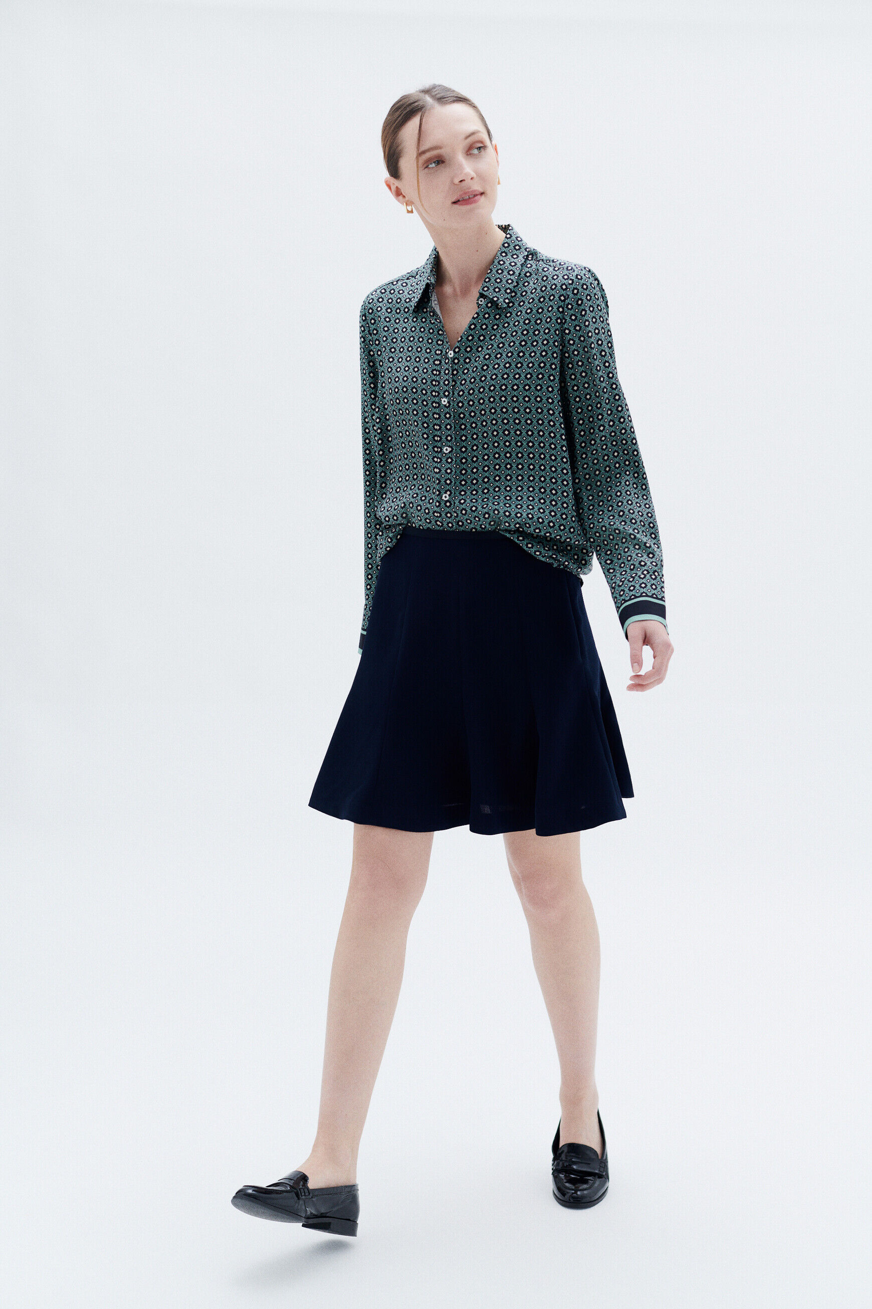 Chemisier cessy bleu marine femme