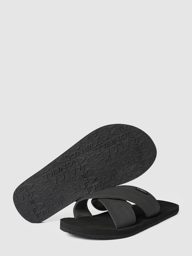 Slides mit Label-Details Modell 'KOOSH' in schwarz