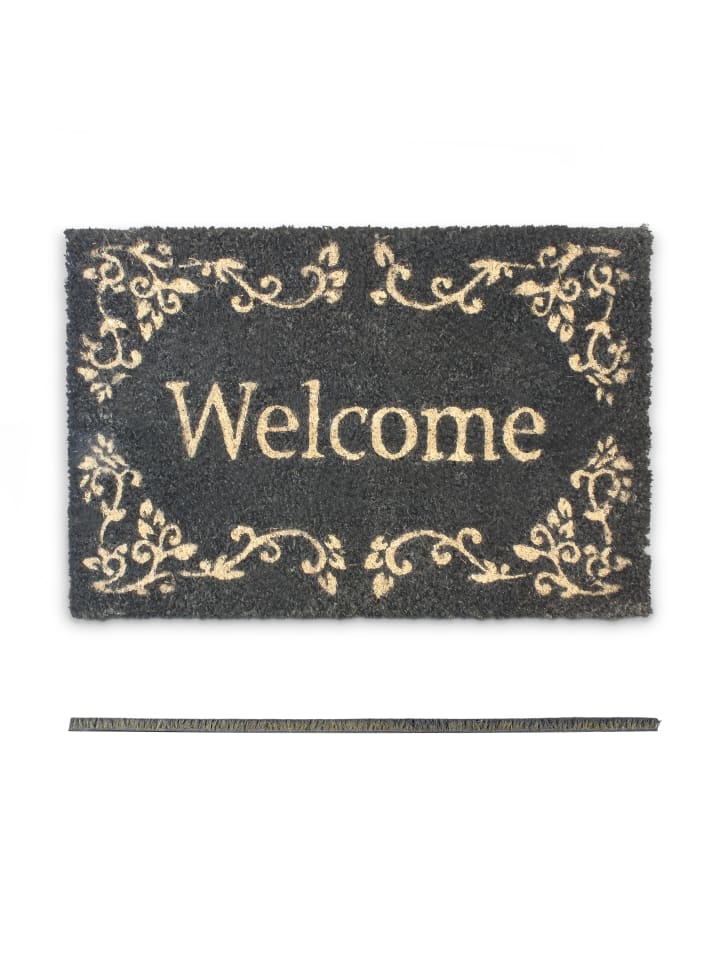 relaxdays Fußmatte Welcome in Schwarz - (B)60 x (T)40 cm günstig kaufen onesize