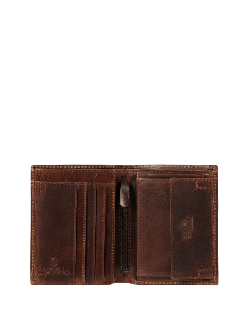 Portemonnaie aus Leder in Vintage-Optik in mittelbraun