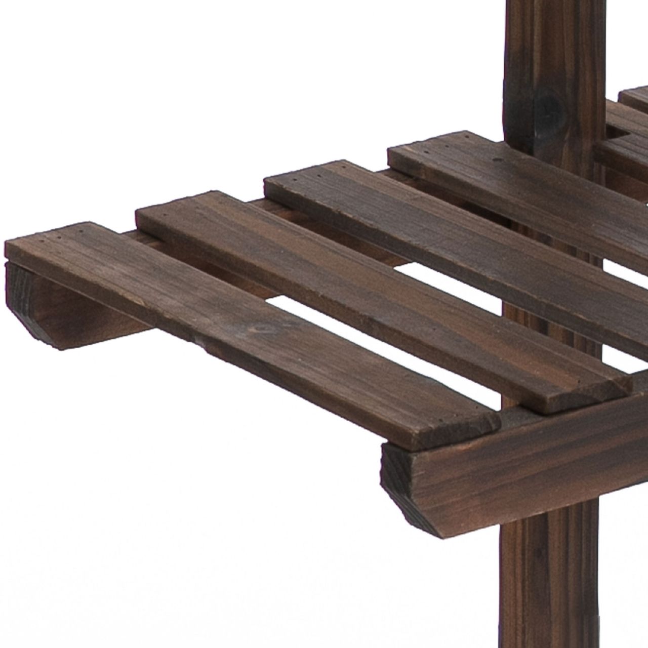 Outsunny Pflanzenregal Vierstufiges Blumenregal Verkohlt 123,5 x 33 x 80 cm