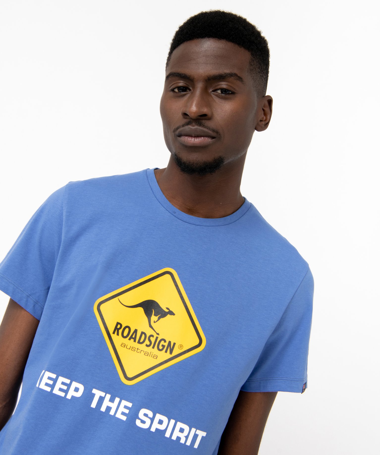 Tee-shirt à manches courtes imprimé homme - Roadsign bleu | GEMO