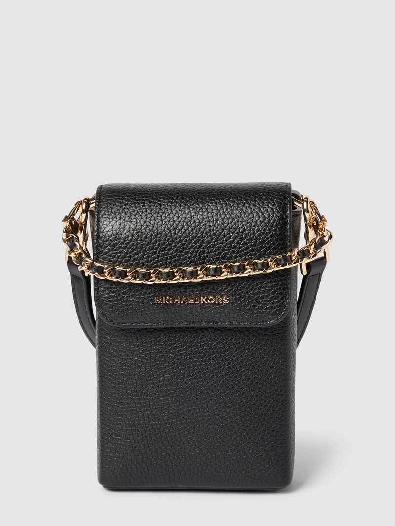 Crossbody Bag mit Label-Applikation Modell 'JET SET' in schwarz