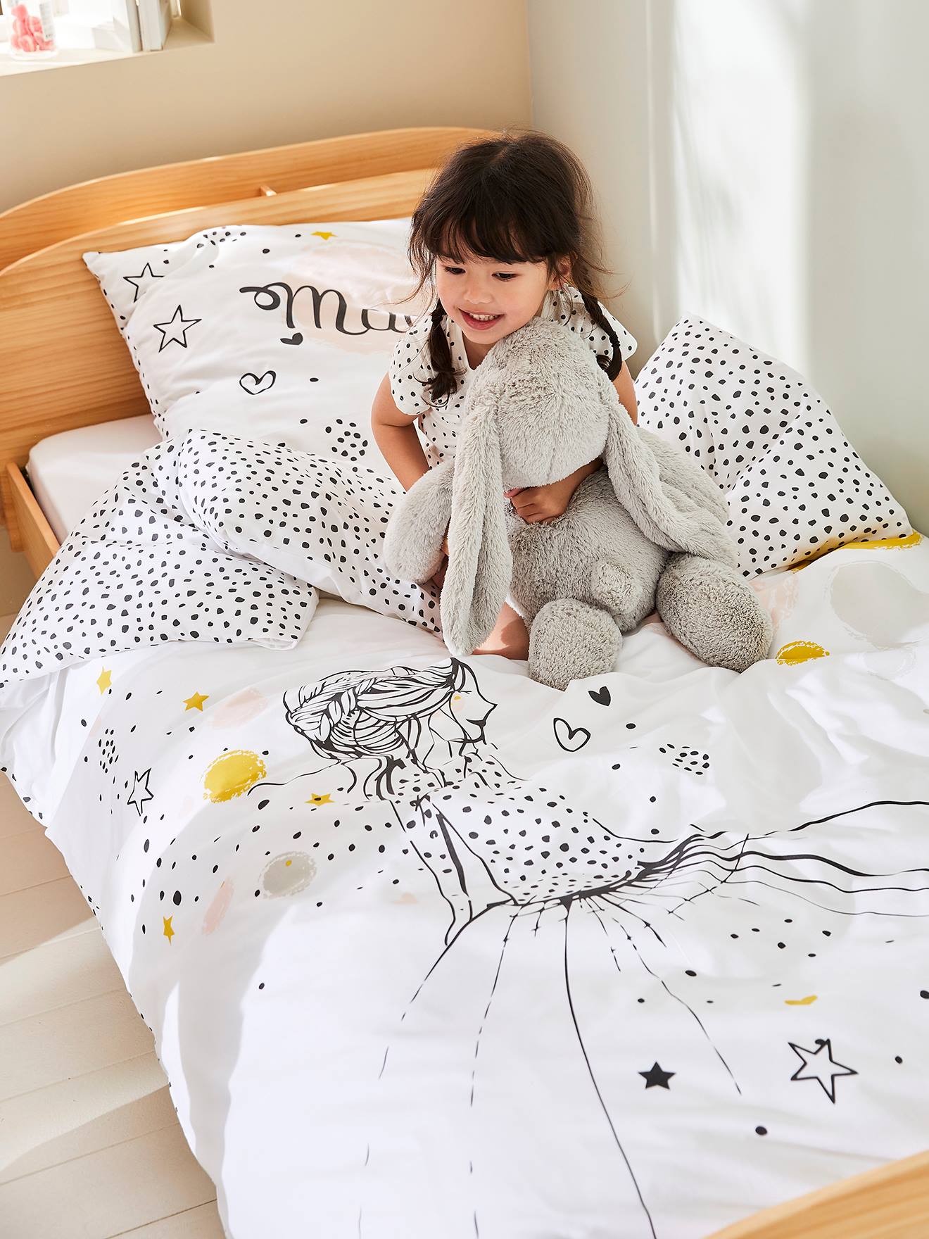 Vertbaudet Kinder Bettwäsche-Set ERBSENPRINZESSIN Magicouette - mehrfarbig