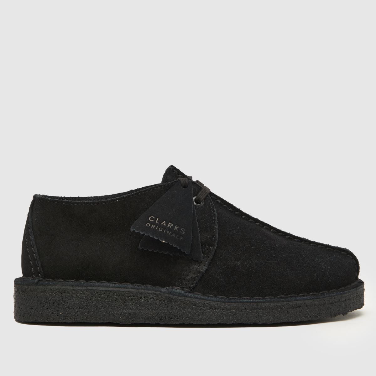 Clarks Originals – Svarta platta skor i Desert Trek-modell