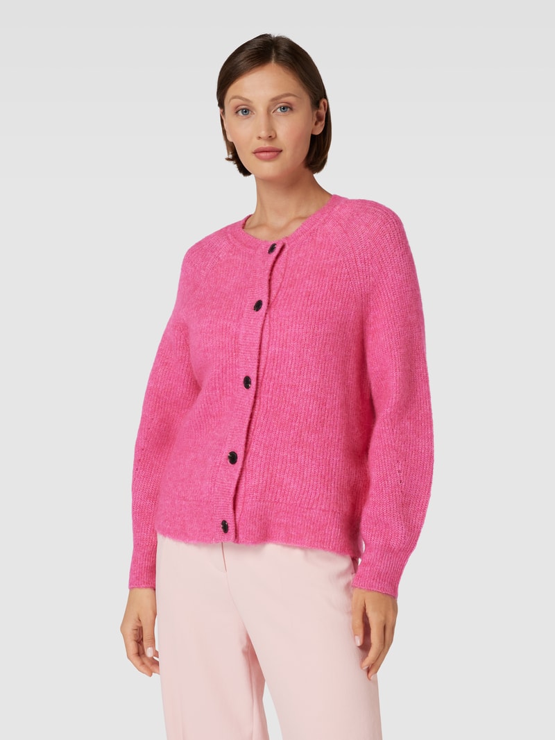 Strickjacke mit Alpaka-Anteil Modell 'LULU' in pink meliert