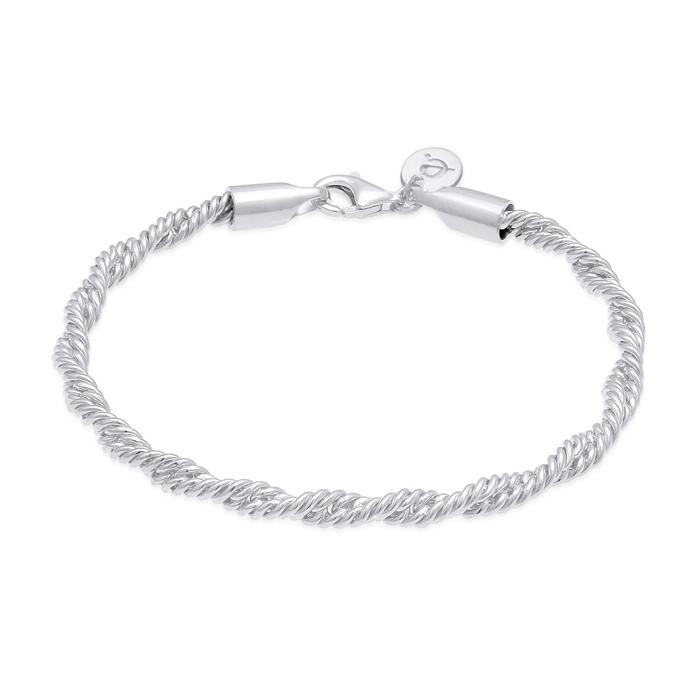 Elli PREMIUM Elli PREMIUM Bracelet Cordon dame torsadé Élégant de base en argent sterling 925 Bracelet