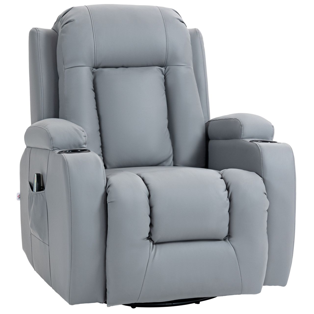 HOMCOM Massagesessel Fernsehsessel Relaxsessel mit Wippenfunktion Hellgrau