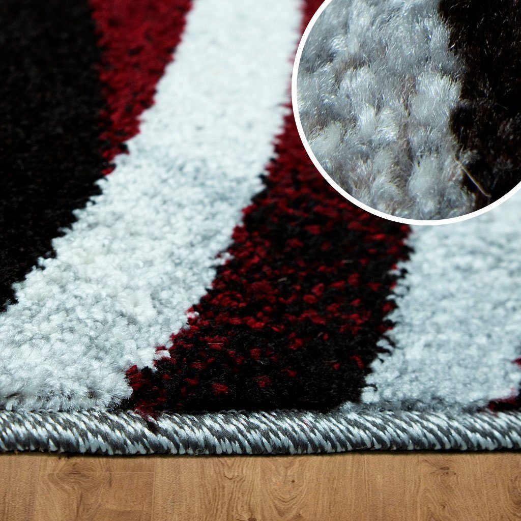 Teppich Joas, my home, rechteckig, Höhe: 9 mm, besonders weicher Kurzflor in modernem Wellen Muster, leichter Glanz