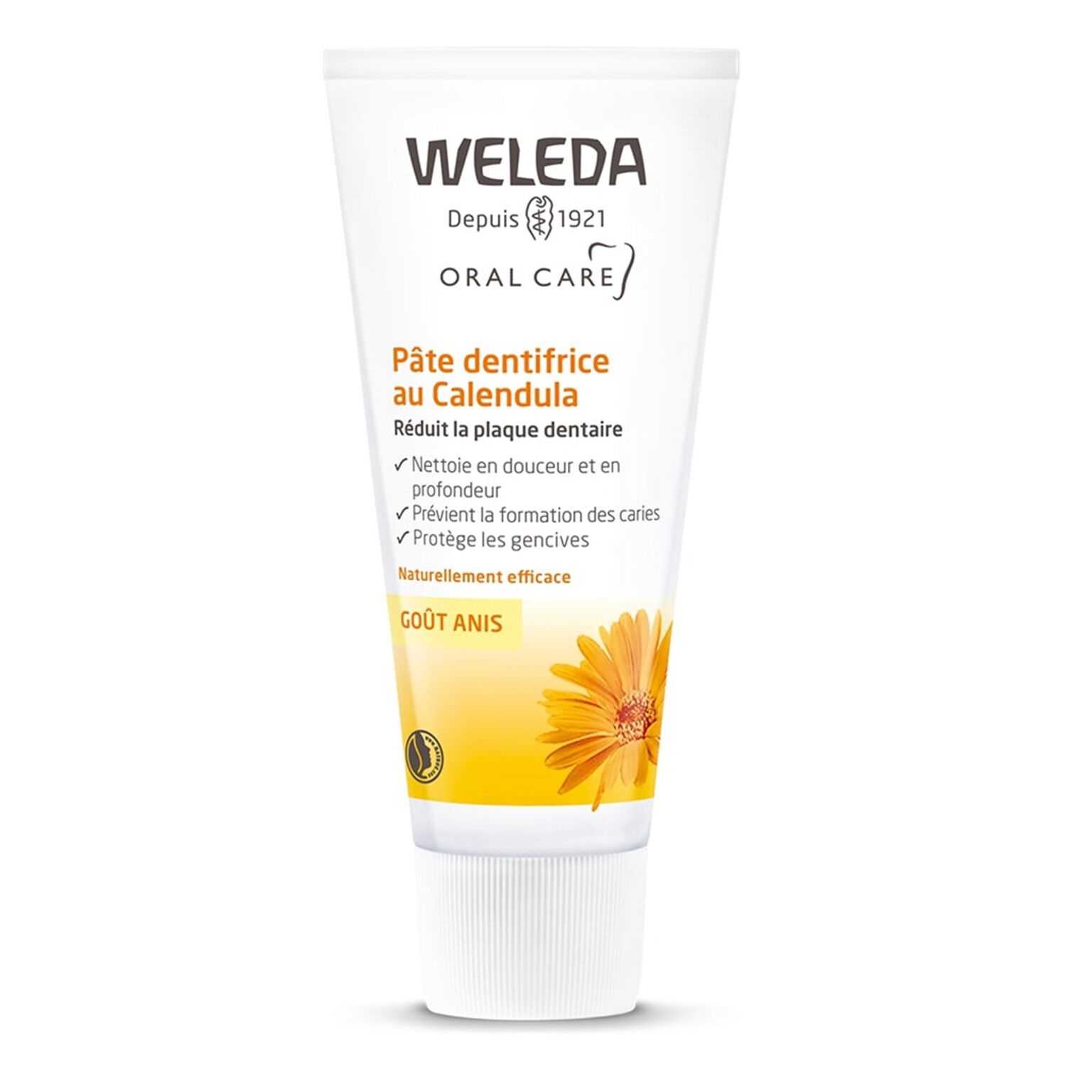 Weleda Calendula Goût Anis Pâte Dentifrice - Formule Naturelle pour Réduire la Plaque Dentaire - 75 ml