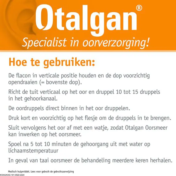 Otalgan fülzsír Orvosi eszköz - 10ml