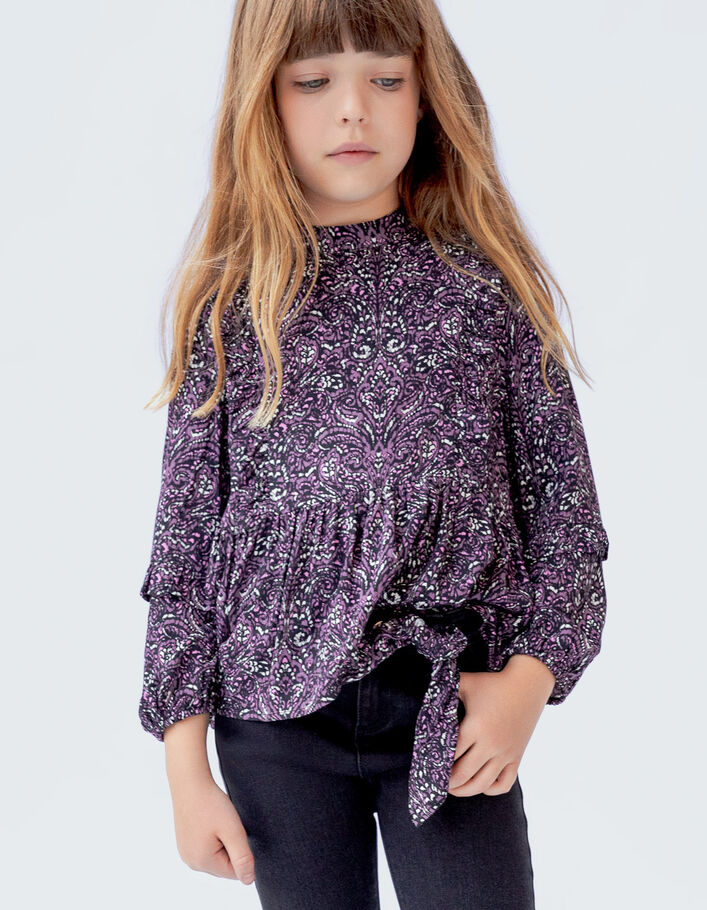 Blouse rose LENZING™ ECOVERO™ imprimé cachemire fille