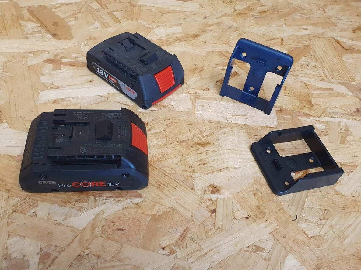 Supports de batterie bleus StealthMounts BM-BO18-BLU-6 pour Bosch 18v (lot de 6)