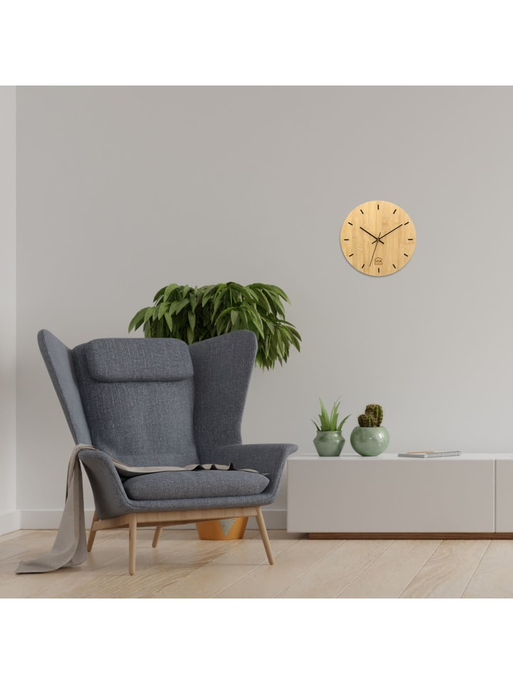 UNUS Wanduhr Wand-Uhr in Natur günstig kaufen 30 cm