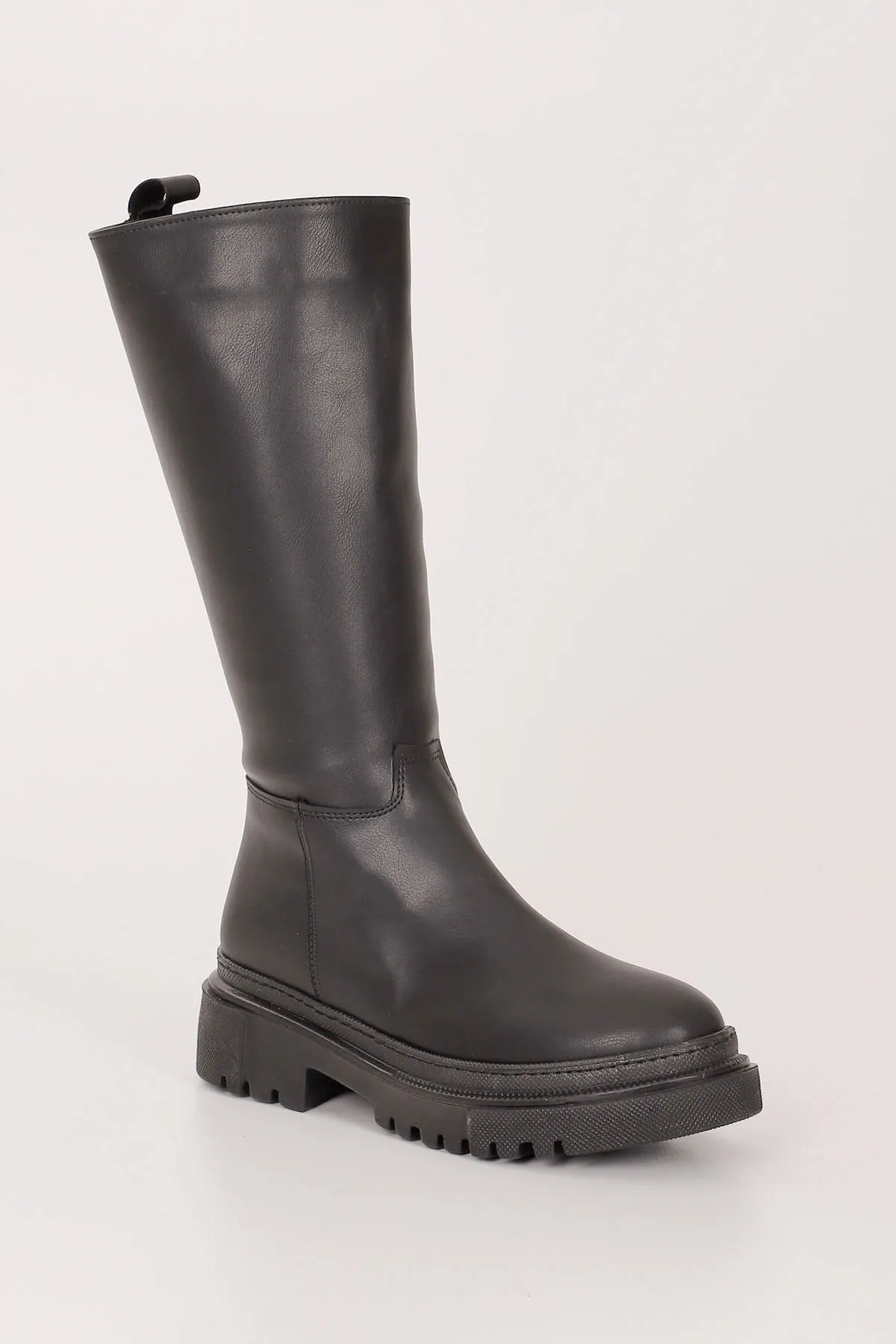 GÖNDERİ(R)  SCHWARZE Damen-Tagesstiefel mit runder Zehenpartie und Reißverschluss und Absatz 37520