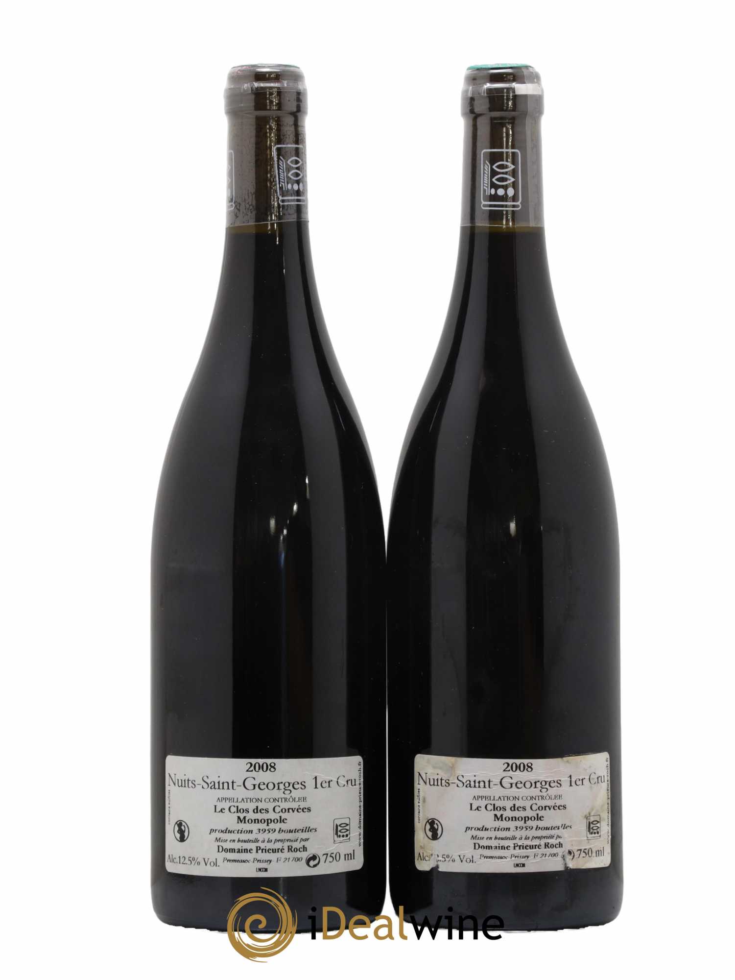 Nuits Saint-Georges 1er Cru Le Clos des Corvées Prieuré Roch  2008 - Lot de 2 Bouteilles