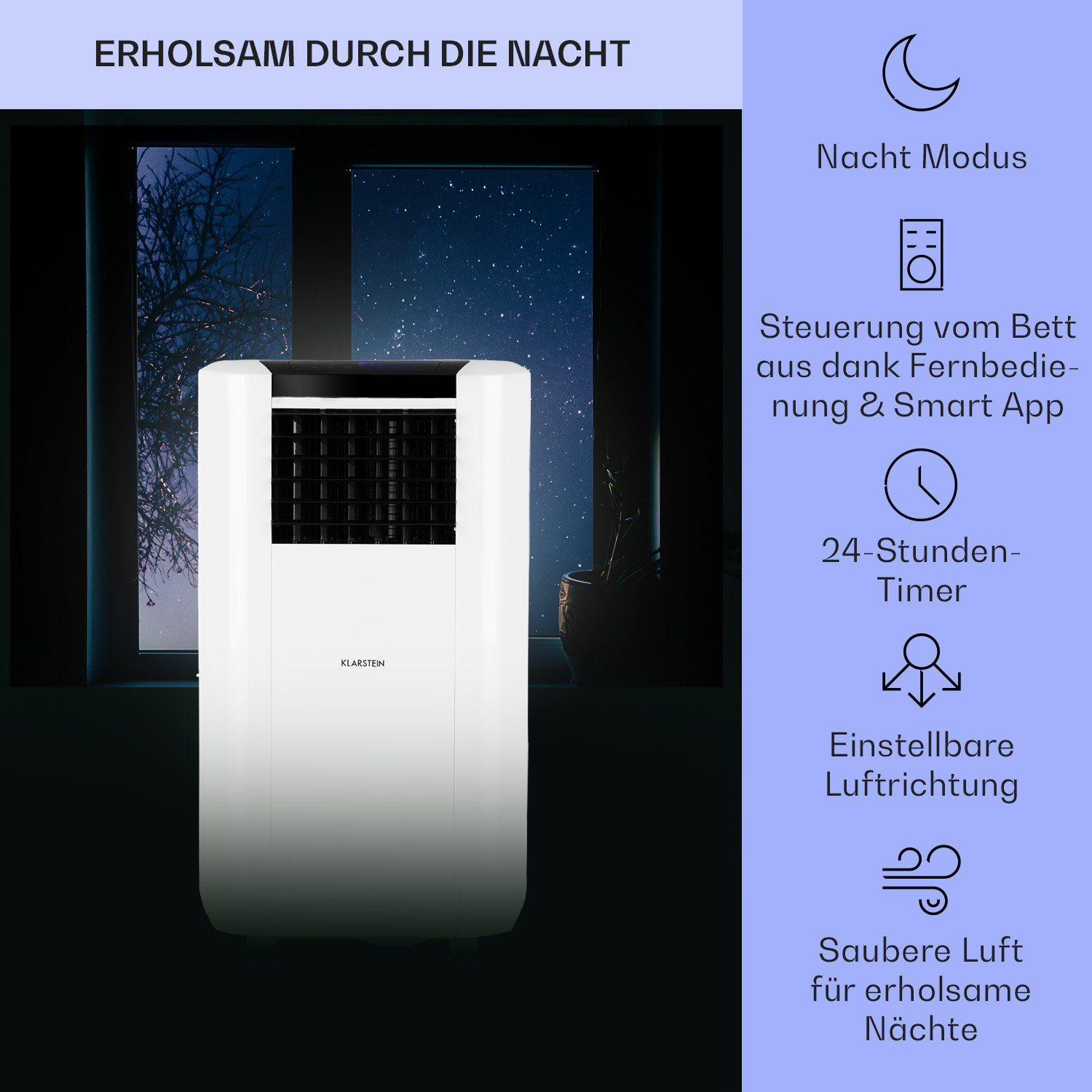 Klarstein Klimagerät Max Breeze Smart, Klimagerät mobil Air Conditioner Kühlgerät Luftkühler