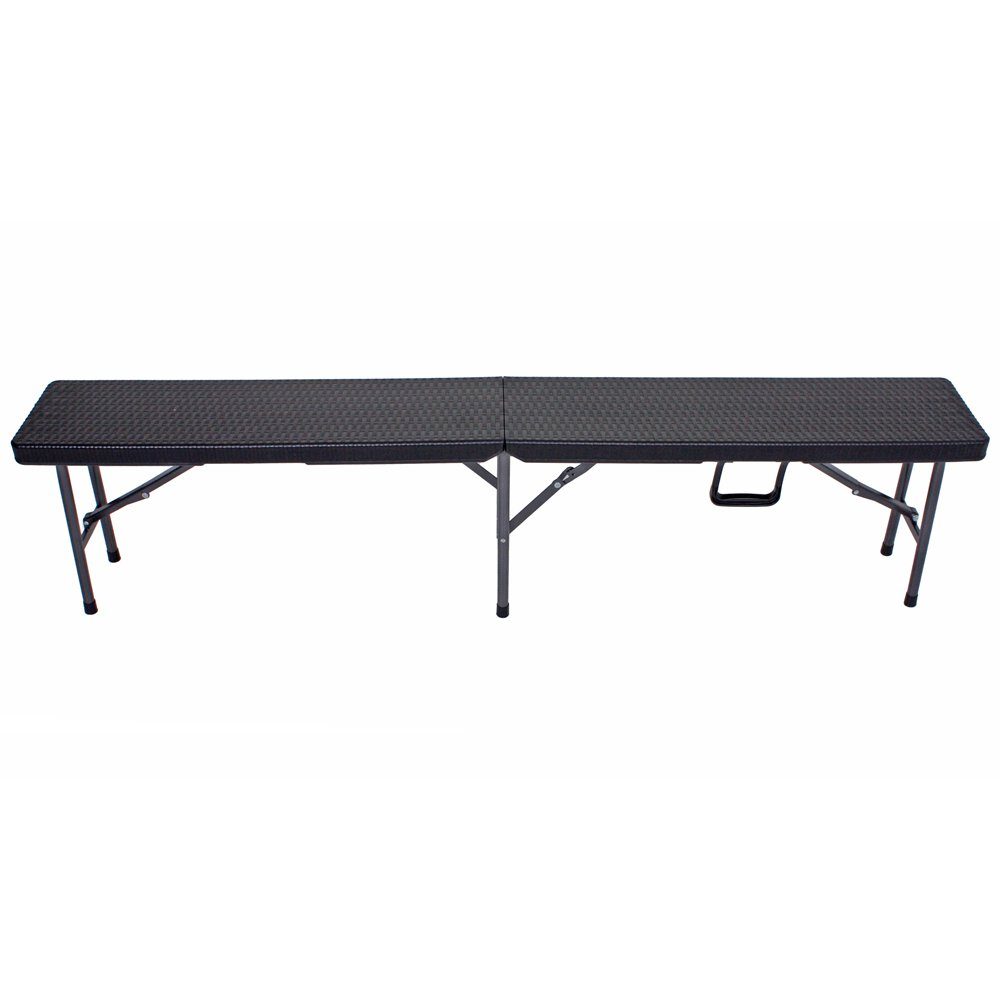 Lomadox Bierzeltgarnitur GARDA-120, klappbar in Rattan Optik in schwarz