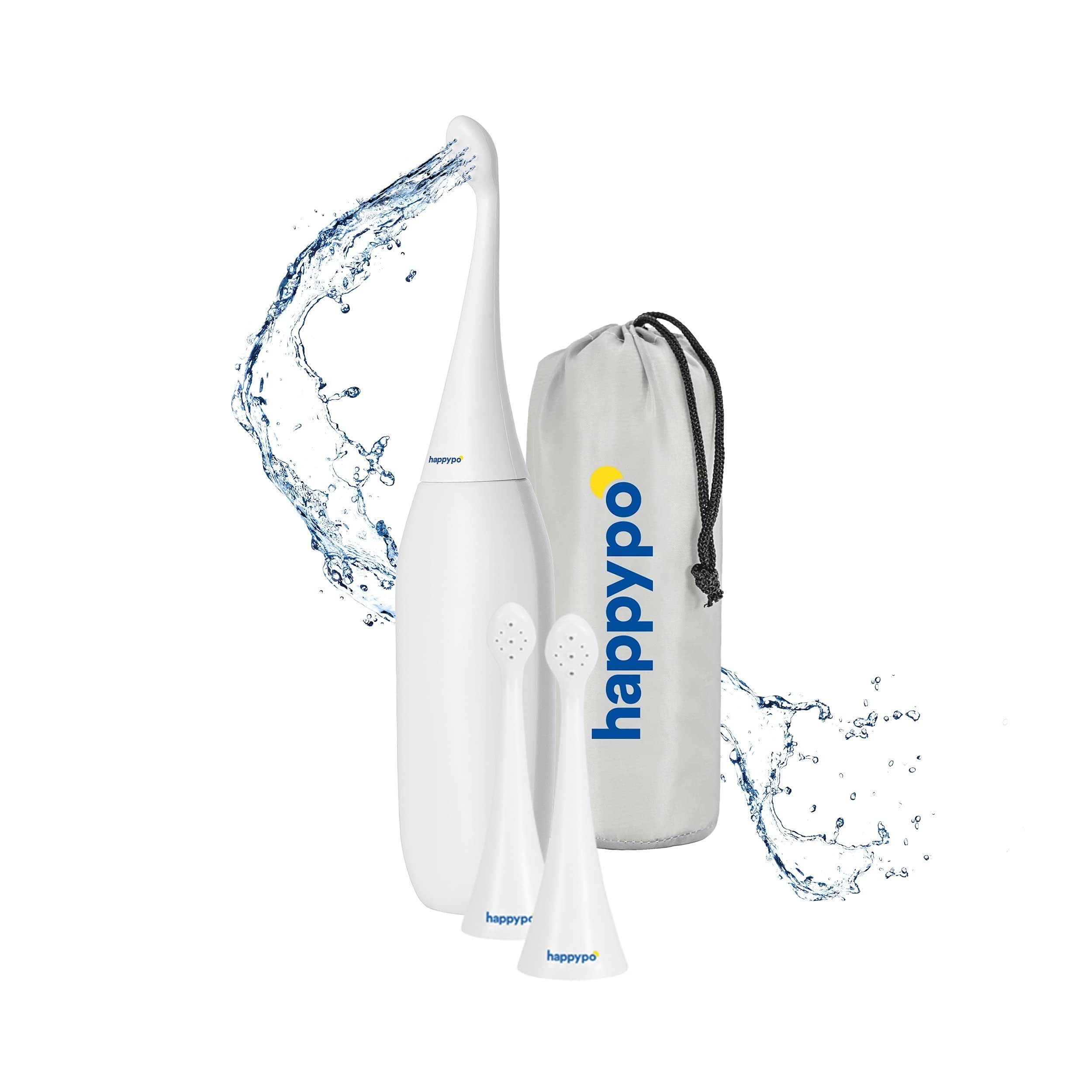 HappyPo Bidet Original Dusche 2.0 weiß + Ersatz-Duschköpfe