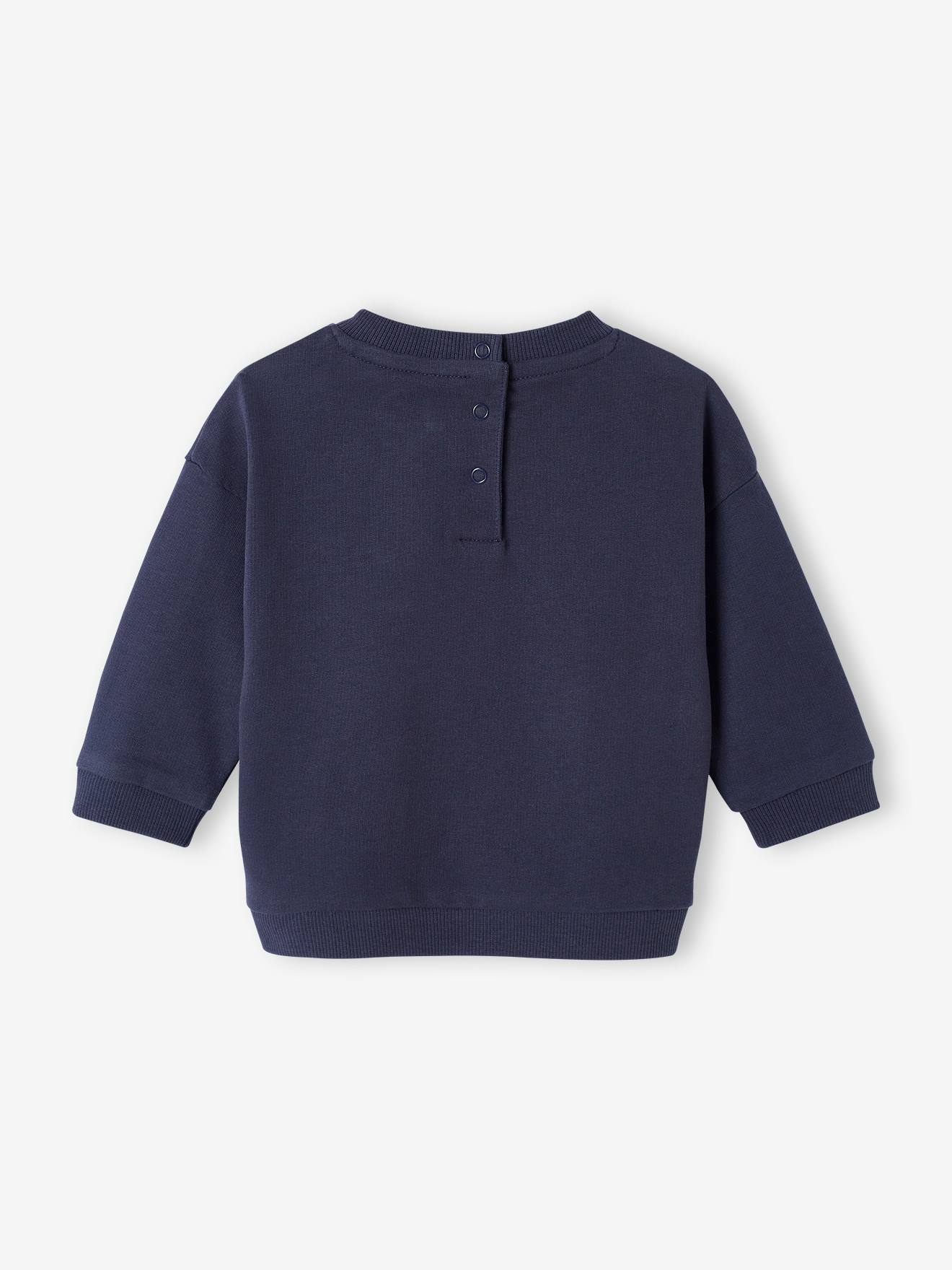 Sweat basics en molleton bébé bleu nuit