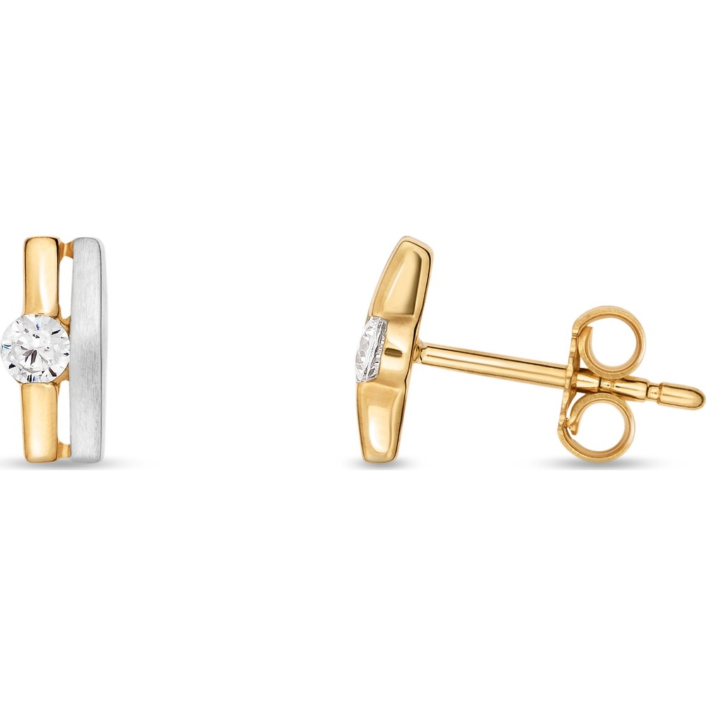 Valeria Boucles d'oreilles à fermoir à poussette 585 Or jaune Boucles d'oreilles