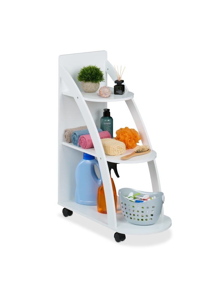 relaxdays Rollwagen in Weiß - (B)60 x (H)80 x (T)30 cm günstig kaufen onesize