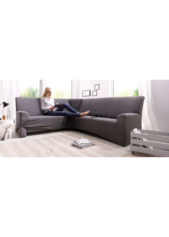 Ecksofa-Husse mit Hoch-Tief Effekt