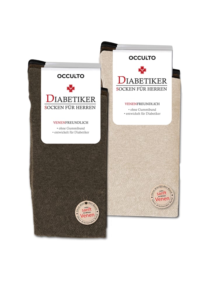 Occulto 10er Pack Diabetikersocken Goetz in Braun Mix günstig kaufen