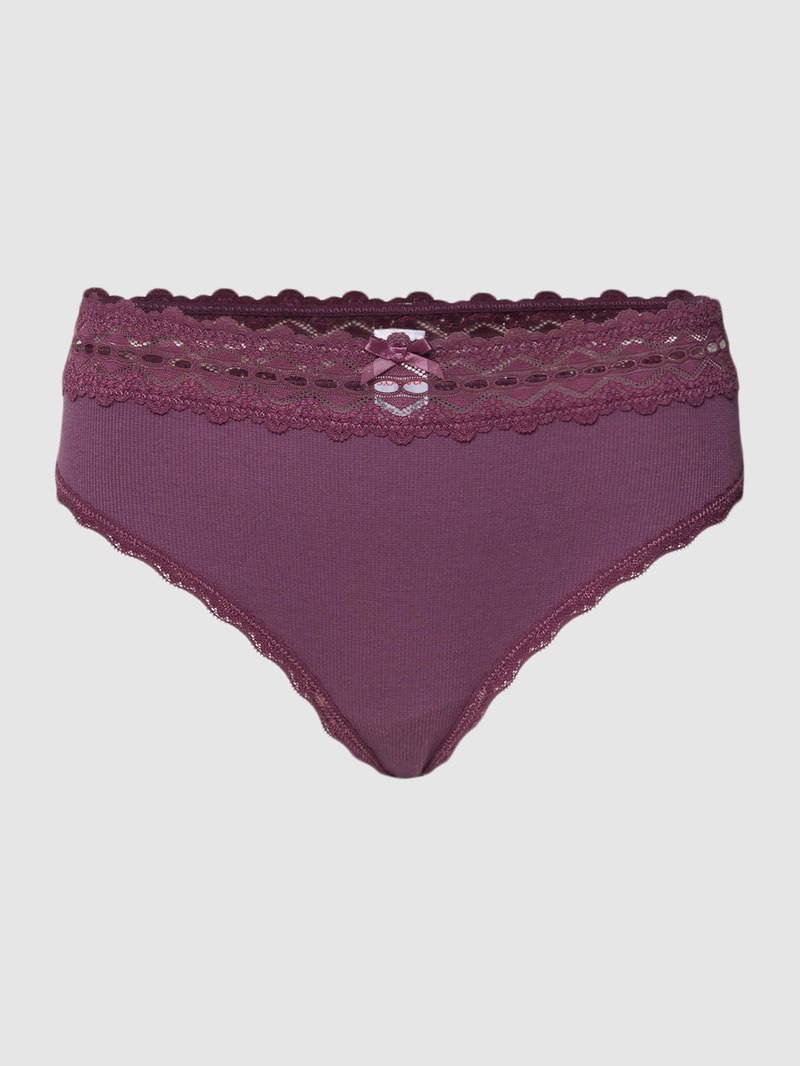 String mit Spitzenbesatz Modell 'Claire String' in lila