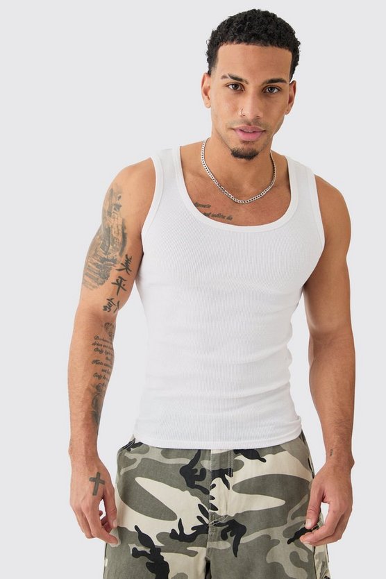 Geripptes Muscle-Fit Tanktop