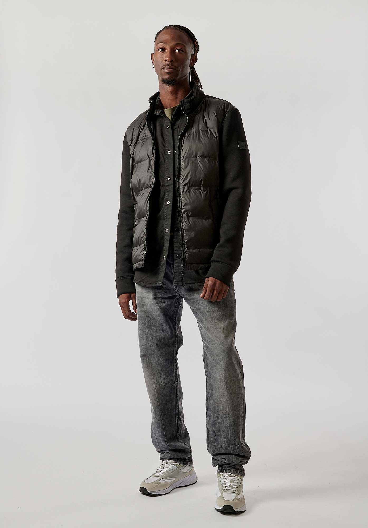 NEIL   Sweat bi-matière noir homme