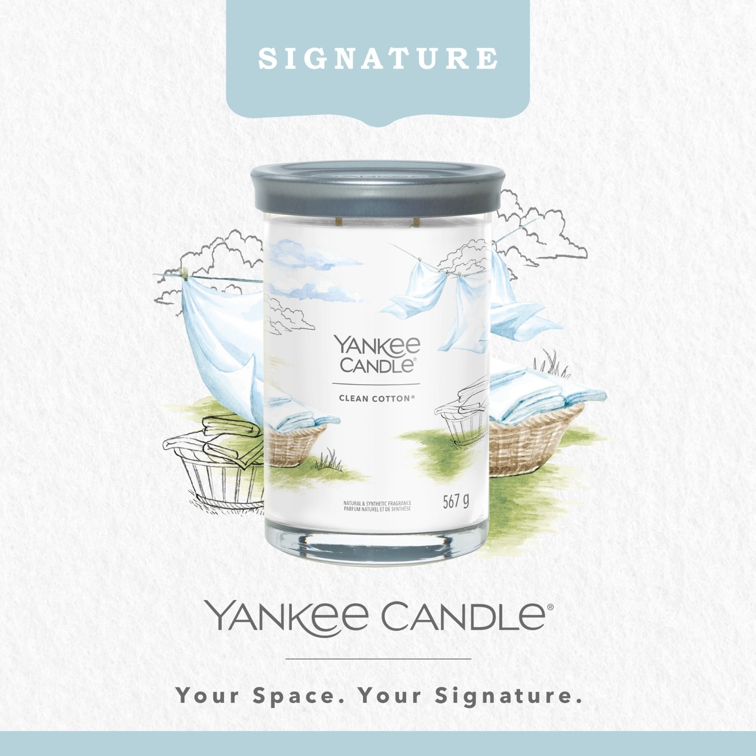 YANKEE CANDLE Medium Jar Fresh Cotton