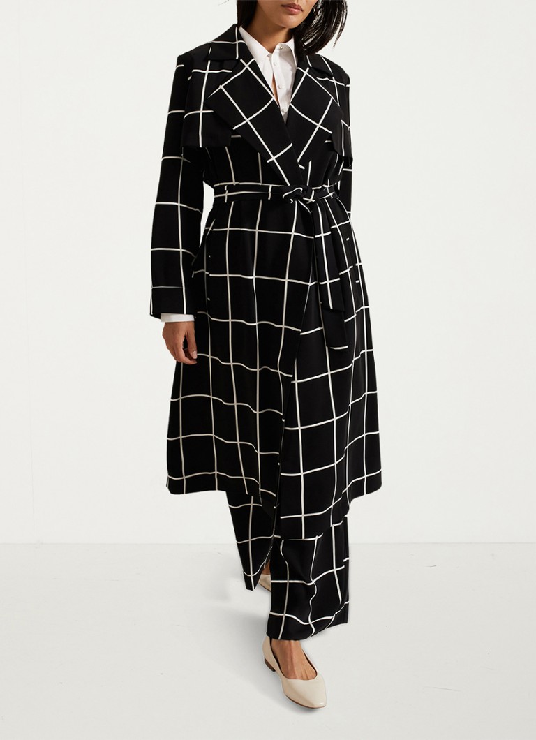 Gabardina Phase Eight Aspen a cuadros con cinturón.