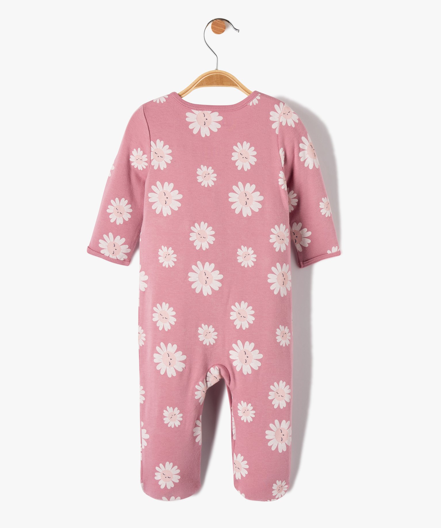 Pyjama bébé dors-bien à ouverture ventrale et imprimé fl... rose | GEMO