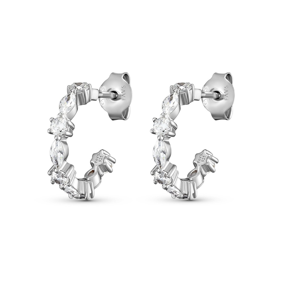 FAVS Créoles 925 Argent Boucles d'oreilles