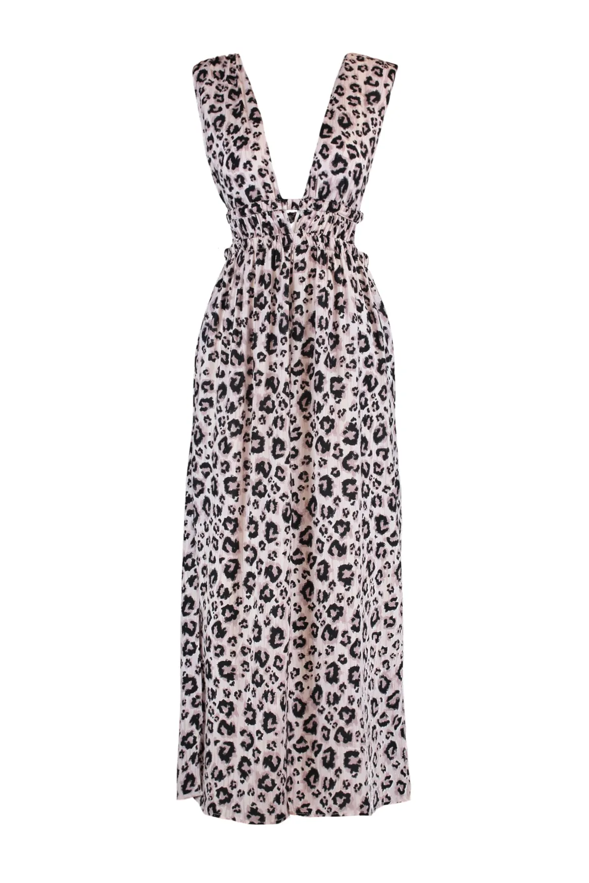 Trendyol Collection  Maxi-Strandkleid mit gewebtem Schlitz und Tiermuster TBESS22EL0731
