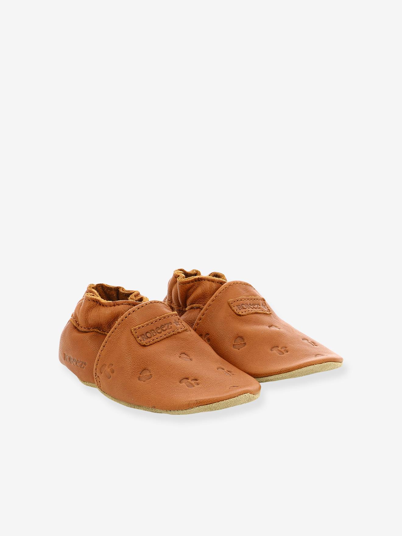 Chaussons cuir souple bébé Mywood ROBEEZ© marron