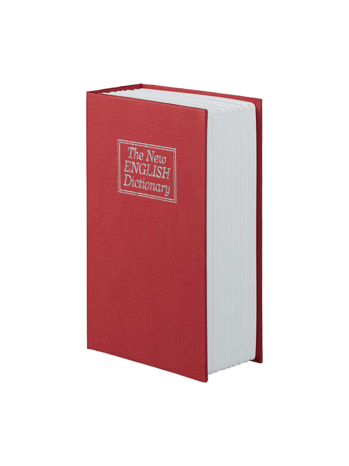 relaxdays Buchtresor in Rot - (B)11,5 x (H)18 x(T)5,5 cm günstig kaufen onesize