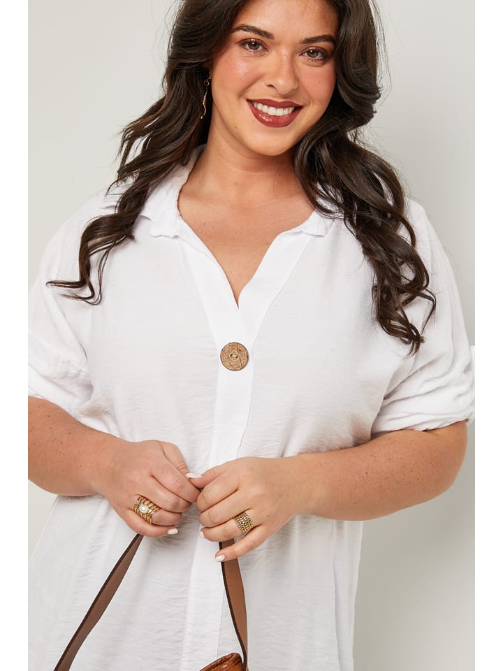 Curvy Lady Bluse in Weiß günstig kaufen