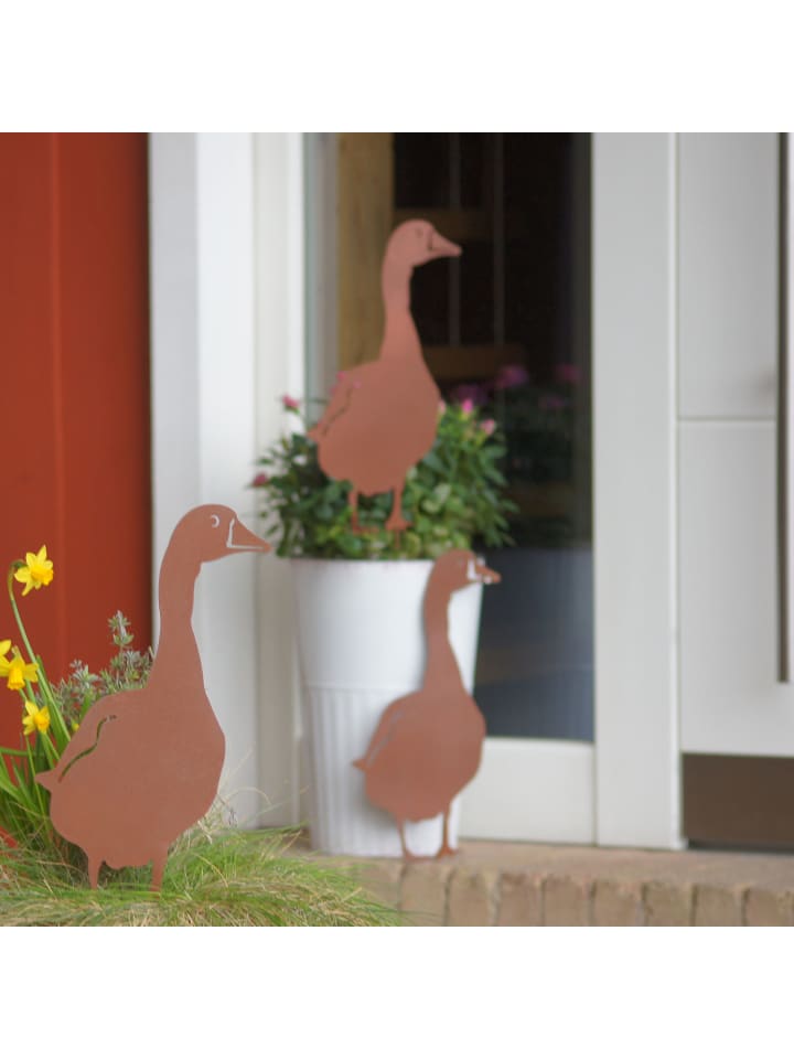 UNUS 3er Set Gartenstecker Rost Gänse in Braun günstig kaufen onesize