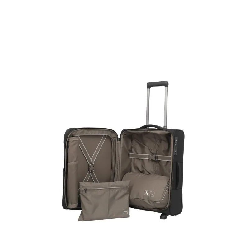 Travelite CROSSLITE Bordtrolley S mit 2 Rollen (54 cm) - Schwarz