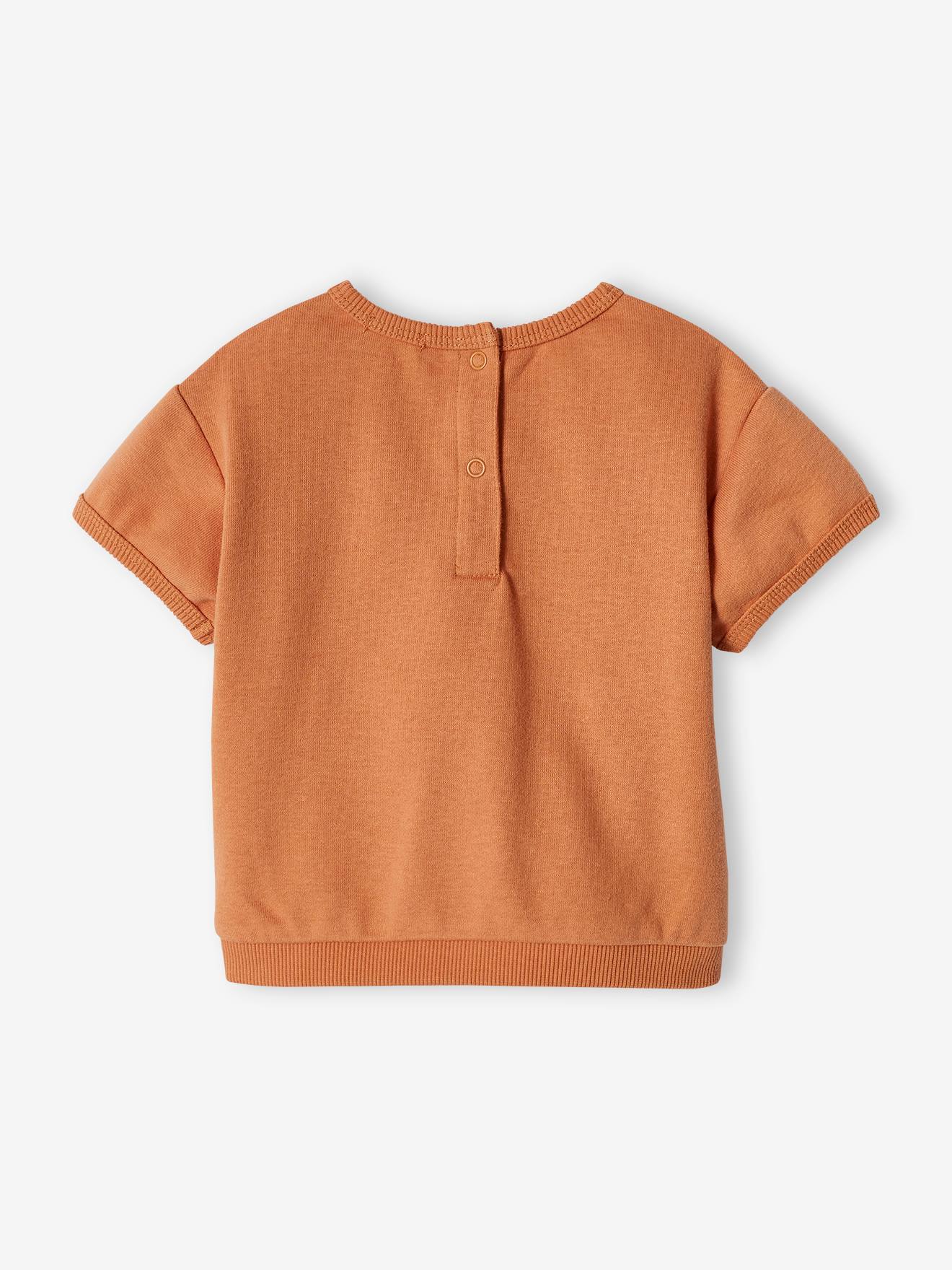 Sweat bébé manches courtes rouille
