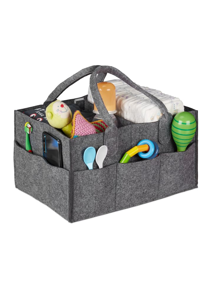 relaxdays Baby-Windel-Caddy in Dunkelgrau günstig kaufen onesize
