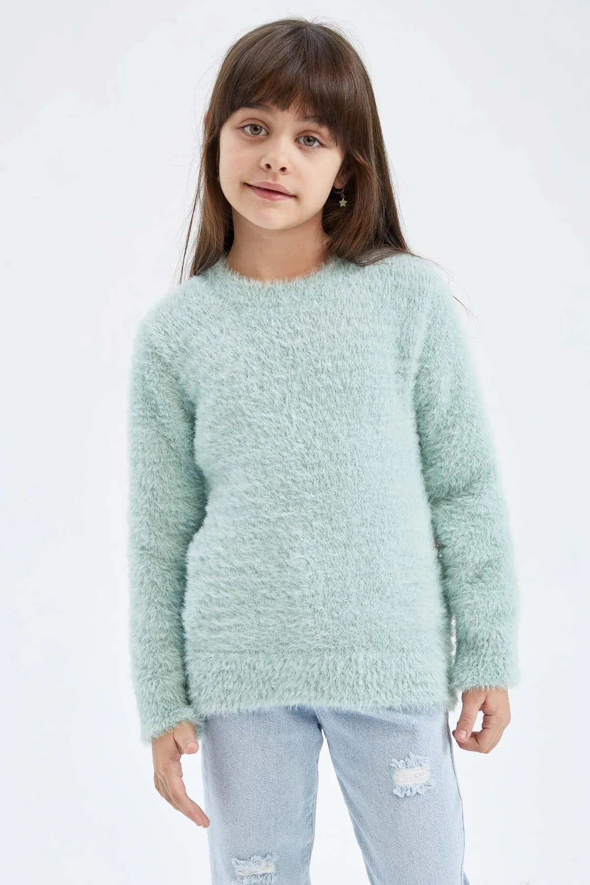 DeFacto  Weicher Mädchenpullover mit Rundhalsausschnitt