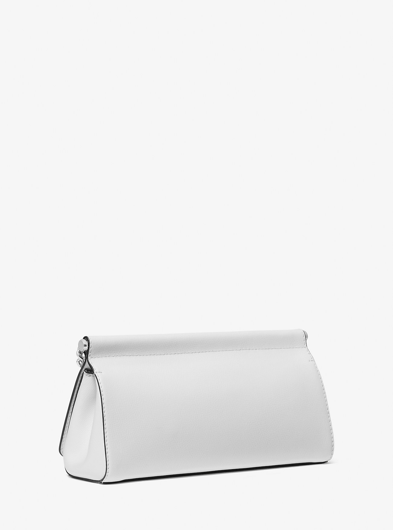 Carmine Medium Leather Pochette - OPTIC WHITE