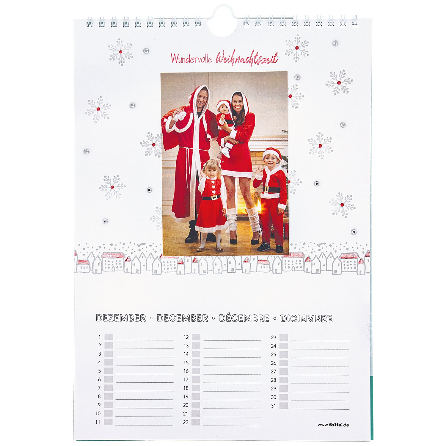 folia Bastel-Dauerkalender, weiß, 21 x 29,7 cm, 5 Stück